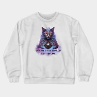 Out of This World Cat-titude, Cosmic Adventure, Feline Friend, Cat Lady, Cosmic Kitty, Out of this World Crewneck Sweatshirt